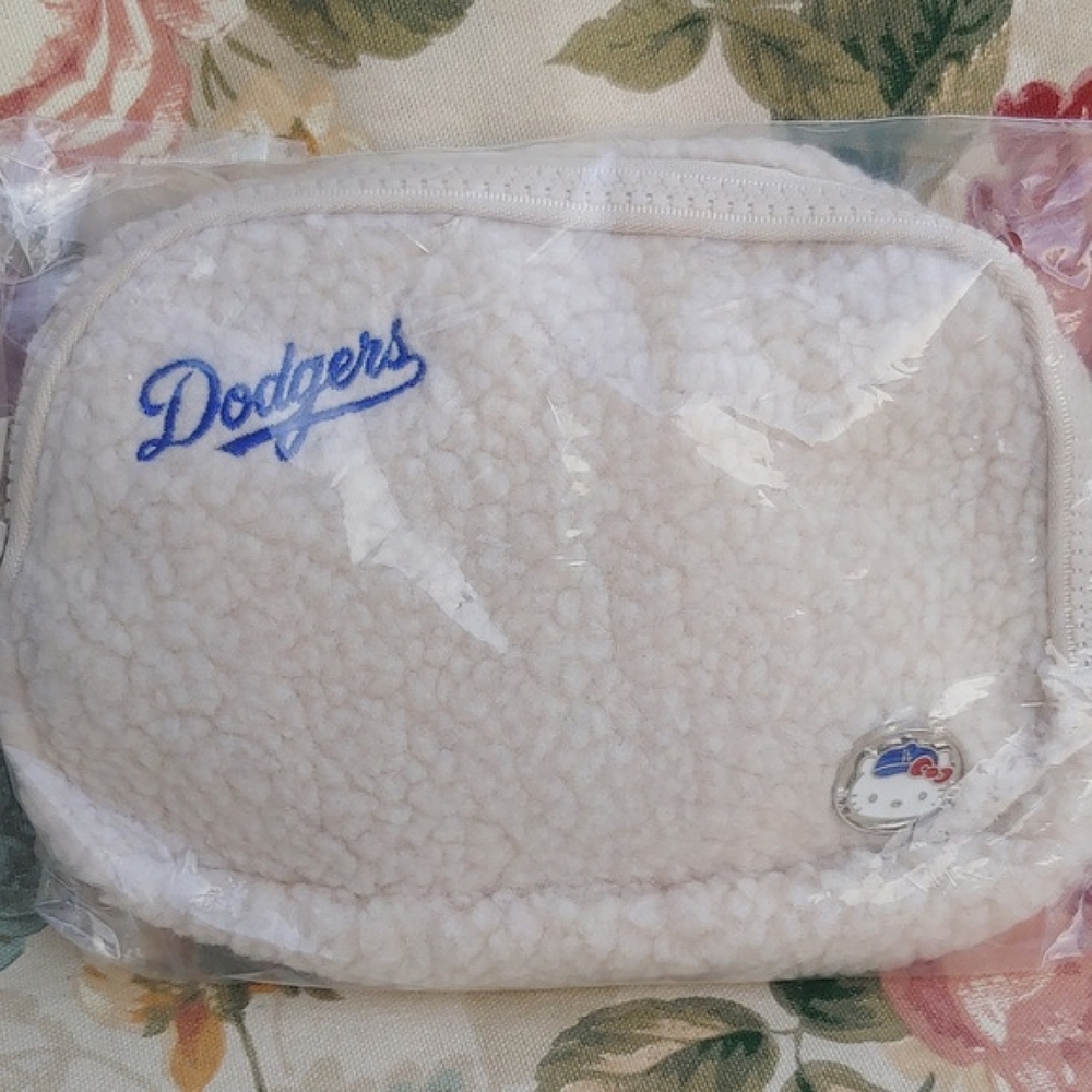 Hello Kitty x LA Dodgers 50th Cream Sherpa Bag